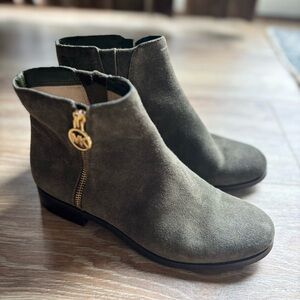 Michael Kors Olive Suede Ankle Booties